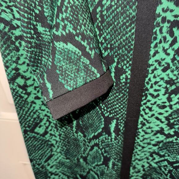 Juicy Couture Dress Snake Print Exposed Back Zip Emerald Green Black sz Medium - Picture 3 of 8